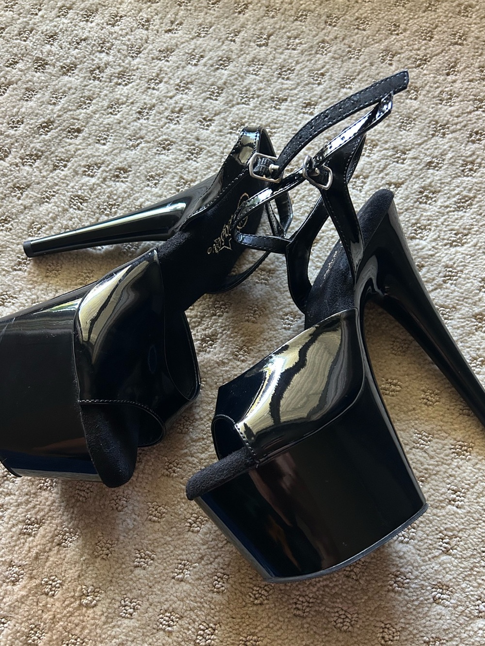 Pleaser Black Patent Platform Stiletto